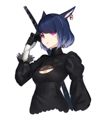 Woman in black with a gun