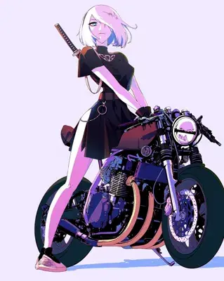 Woman on a motorcycle