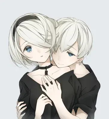 Thumbnail of Nier Automata: Two girls hugging each other girls