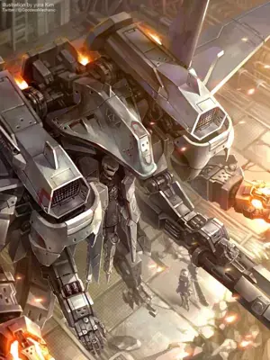 Robot robot with a gun in his hand