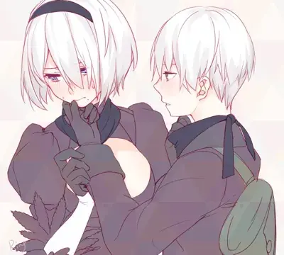 Two anime guys hugging