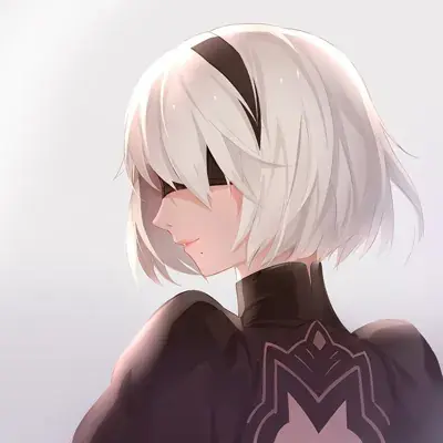 Girl with white hair and black clothes