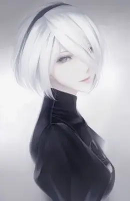 Drawing of a woman with white hair