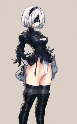 Woman in black and white clothes with a black and white hair
