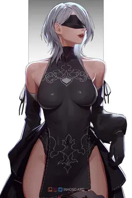Woman in black clothes with a sword
