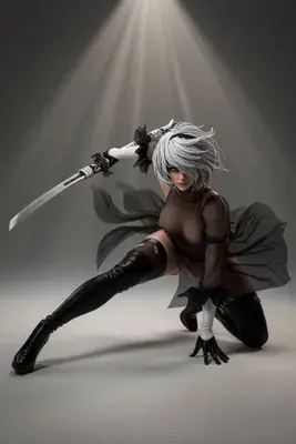 Thumbnail of 2B in NieR: Automata Combat Pose