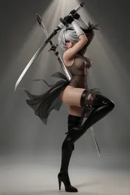 Thumbnail of 2B in NieR: Automata Action Pose