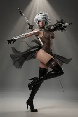 Thumbnail of 2B in NieR: Automata Action Pose