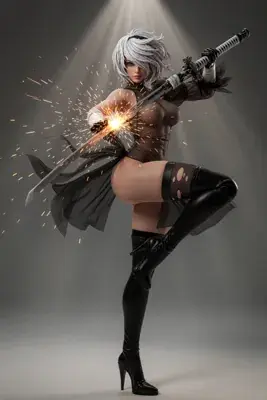 Thumbnail of 2B in NieR: Automata Action Pose
