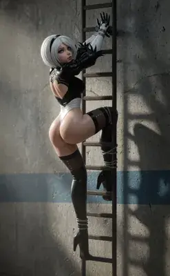 Thumbnail of 2B Climbing Ladder in NieR Automata