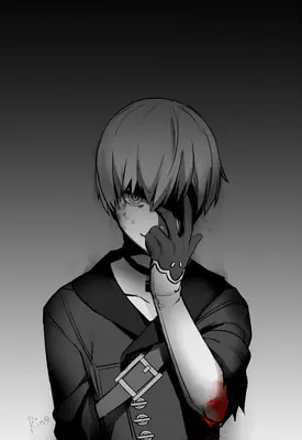 Fan art of 2B (YoRHa No.2 Type B) from NieR: Automata, depicted with a blindfold and bloodstain on her arm.