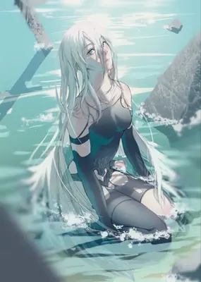 Thumbnail of 2B in NieR Automata Post-Apocalyptic Waters