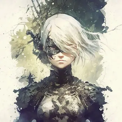 Thumbnail of 2B in NieR Automata Gothic-Lolita Art