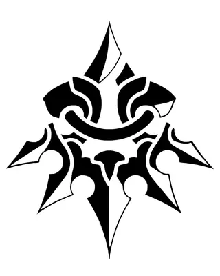 A black and white stylized symbol from NieR: Automata, representing the YoRHa unit insignia.