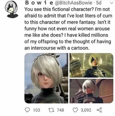 Fan art of 2B (YoRHa No.2 Type B) from NieR: Automata, depicted with silver hair and a black blindfold in a digital illustration.