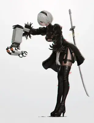 Thumbnail of 2B and Pod 042 Digital Art