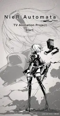 2B from Nier Automata anime announcement sketch - digital artwork showing android warrior in signature outfit