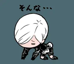 Image of 2B chibi disbelief sketch - YoRHa android character art from the video game Nier Automata