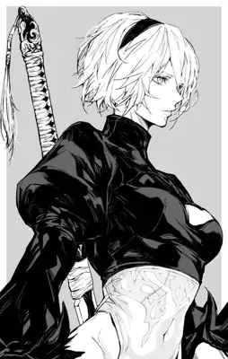 2B from Nier Automata combat ready 2B - digital artwork showing android warrior in signature outfit
