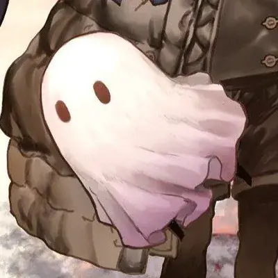 2B from Nier Automata with a ghostly companion - digital artwork showing android warrior in signature outfit