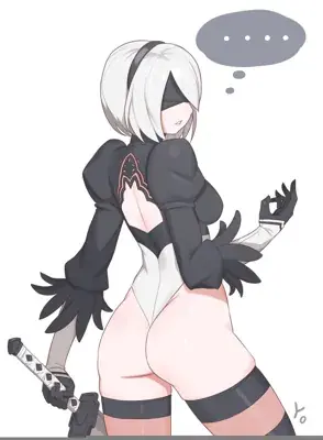 2B from Nier Automata silent sentinel - digital artwork showing android warrior in signature outfit