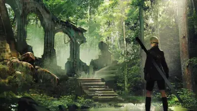 Thumbnail of 2B in NieR Automata Post-Apocalyptic Ruins