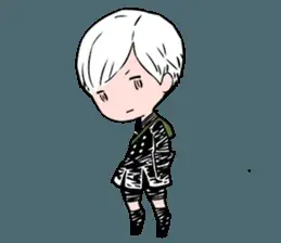Fan art illustration of 9S chibi style from Square Enix's Nier Automata game