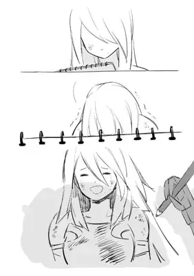 A2 from Nier Automata A2 Sketching - digital artwork showing android warrior in signature outfit