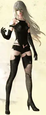 A2 from Nier Automata rogue prototype android - digital artwork showing android warrior in signature outfit