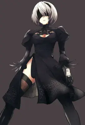 Artistic render of 2b from nier automata
