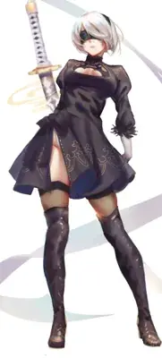 Artistic render of 2b from nier automata