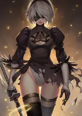 Thumbnail of Artistic render of 2b from nier automata - Nier Art