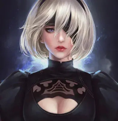 Artistic render of 2b from nier automata
