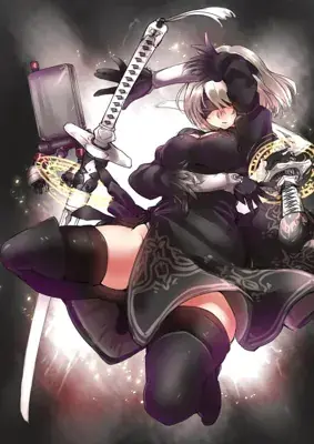 Thumbnail of Artistic render of 2b from nier automata - Nier Art