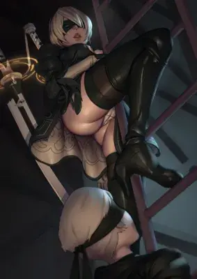 Artistic render of 2b from nier automata