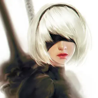 Artistic render of 2b from nier automata