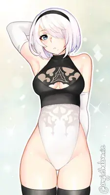 Artistic render of 2b from nier automata