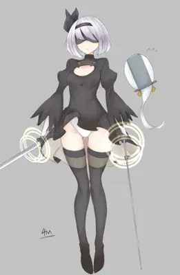 Thumbnail of Artistic render of 2b from nier automata - Nier Art