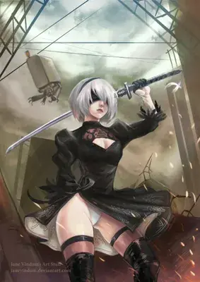 Thumbnail of Artistic render of 2b from nier automata - Nier Art