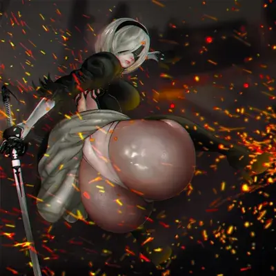 Thumbnail of Artistic render of 2b from nier automata - Nier Art