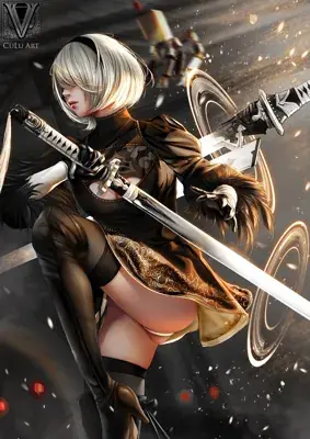 Thumbnail of Artistic render of 2b from nier automata - Nier Art