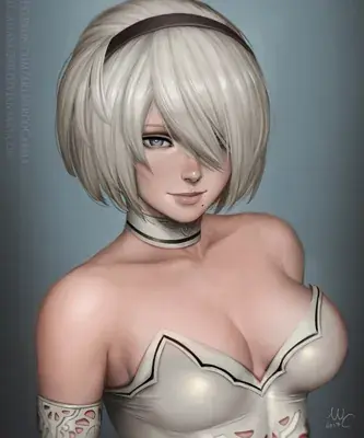 Thumbnail of Artistic render of 2b from nier automata - Nier Art