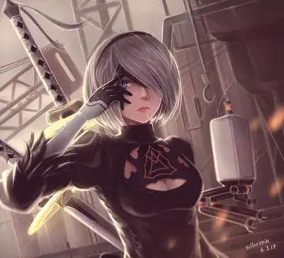 Thumbnail of Artistic render of 2b from nier automata - Nier Art