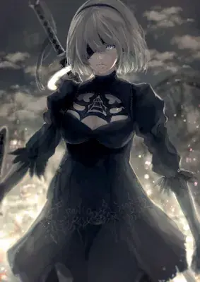 Thumbnail of Artistic render of 2b from nier automata - Nier Art