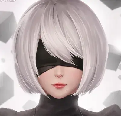 Artistic render of 2b from nier automata
