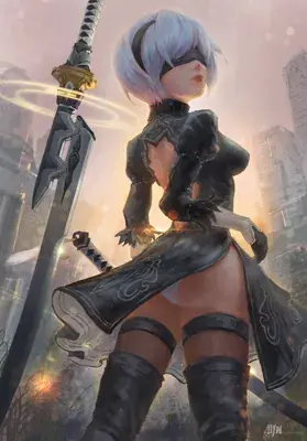 Thumbnail of Artistic render of 2b from nier automata - Nier Art