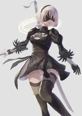 Thumbnail of Artistic render of 2b from nier automata - Nier Art