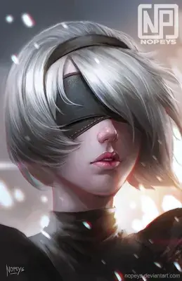 Thumbnail of Artistic render of 2b from nier automata - Nier Art