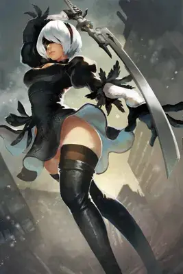 Thumbnail of Artistic render of 2b from nier automata - Nier Art