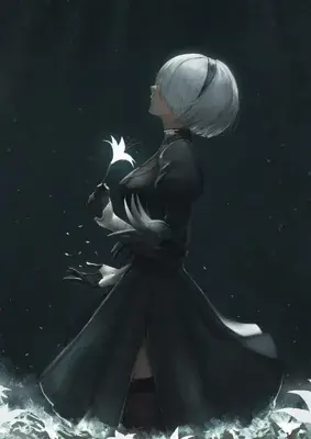 Artistic render of 2b from nier automata
